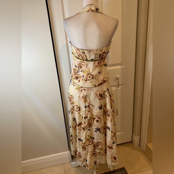 Sara Isabella Linen Halter Open Back Fit & Flare Dress - Picture 4 of 7